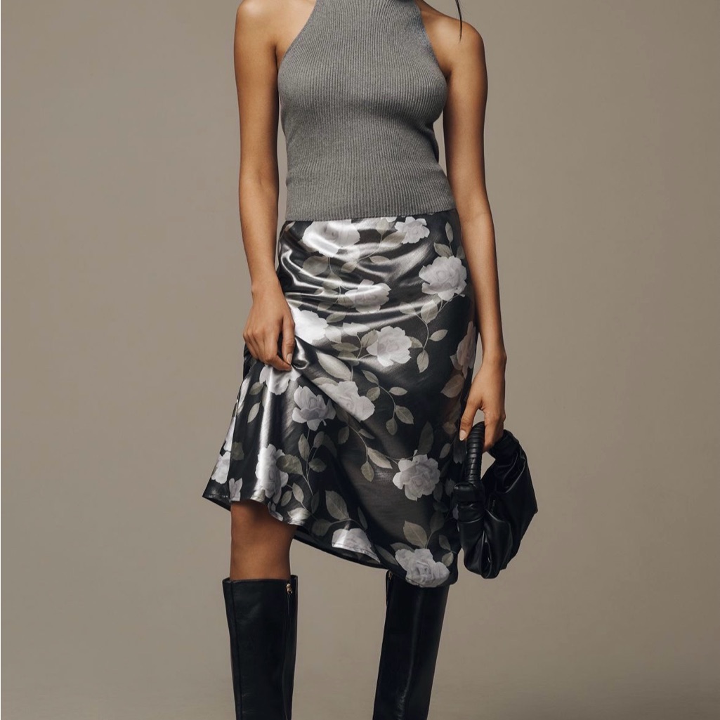 Wayf Floral Black And White Women's Skirt